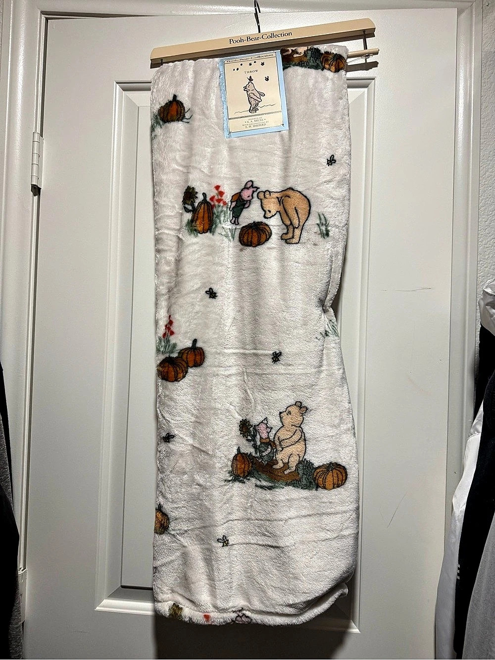 Pooh-Bear Collection Throw Pooh Bear White & Orange NWT
